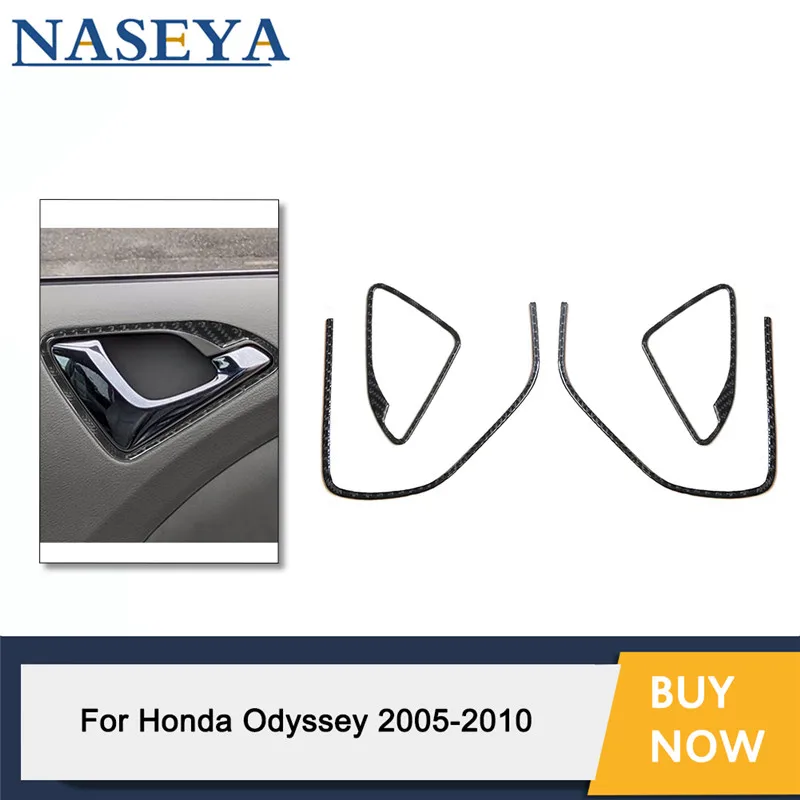 

4Pcs/set Car Accessories Car Front Rear Inner Handle Frame Trim Decal Carbon Fiber Sticker Styling For Honda Odyssey 2005-2010