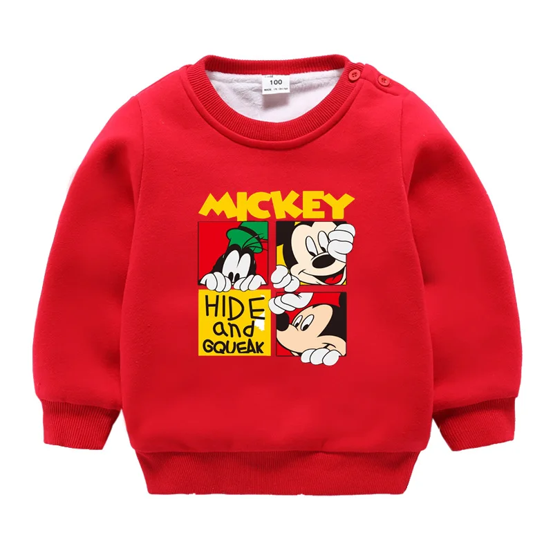 fleece top-5 Детская одежда; коллекция года; сезон осень-зима; комплект утепленной одежды из флиса для девочек и мальчиков; топы с длинными рукавами и штаны с принтом Микки и Минни - Цвет: fleece top-5