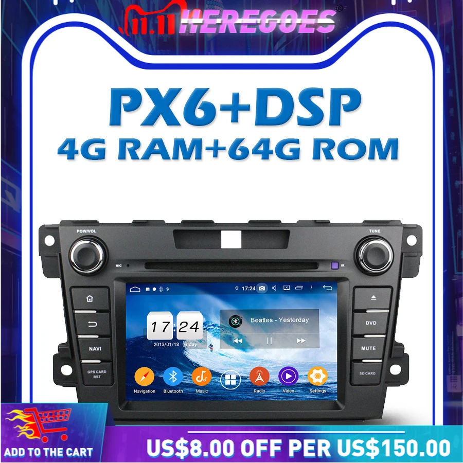 PX6 DSP IPS Android 10 0 4G + 64G Автомобильный dvd плеер GPS Google Map RDS радио WIFI Bluetooth 5 для Mazda CX 7 CX7 2007