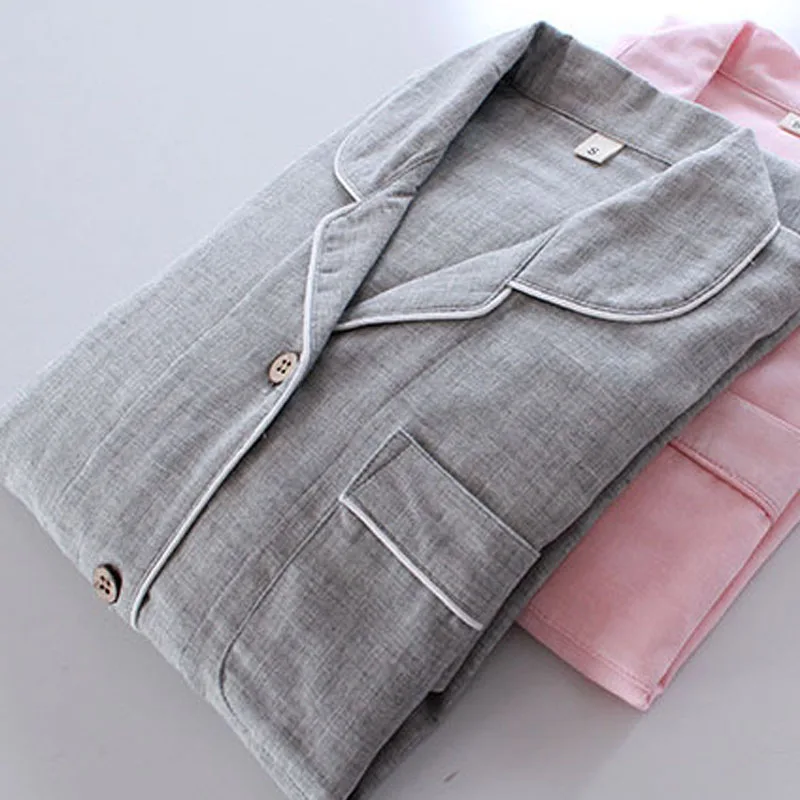 Пижама женская хлопковая однотонная с длинным рукавом и длинными штанами 2020 |