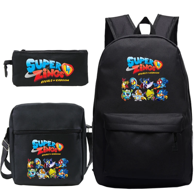 

Mochila 16 Inch Super Zings Backpack 3pcs/set with Shoulder Bag Pencil Case Cartoon Superzings School Bag Travel Bag Laptop Bag