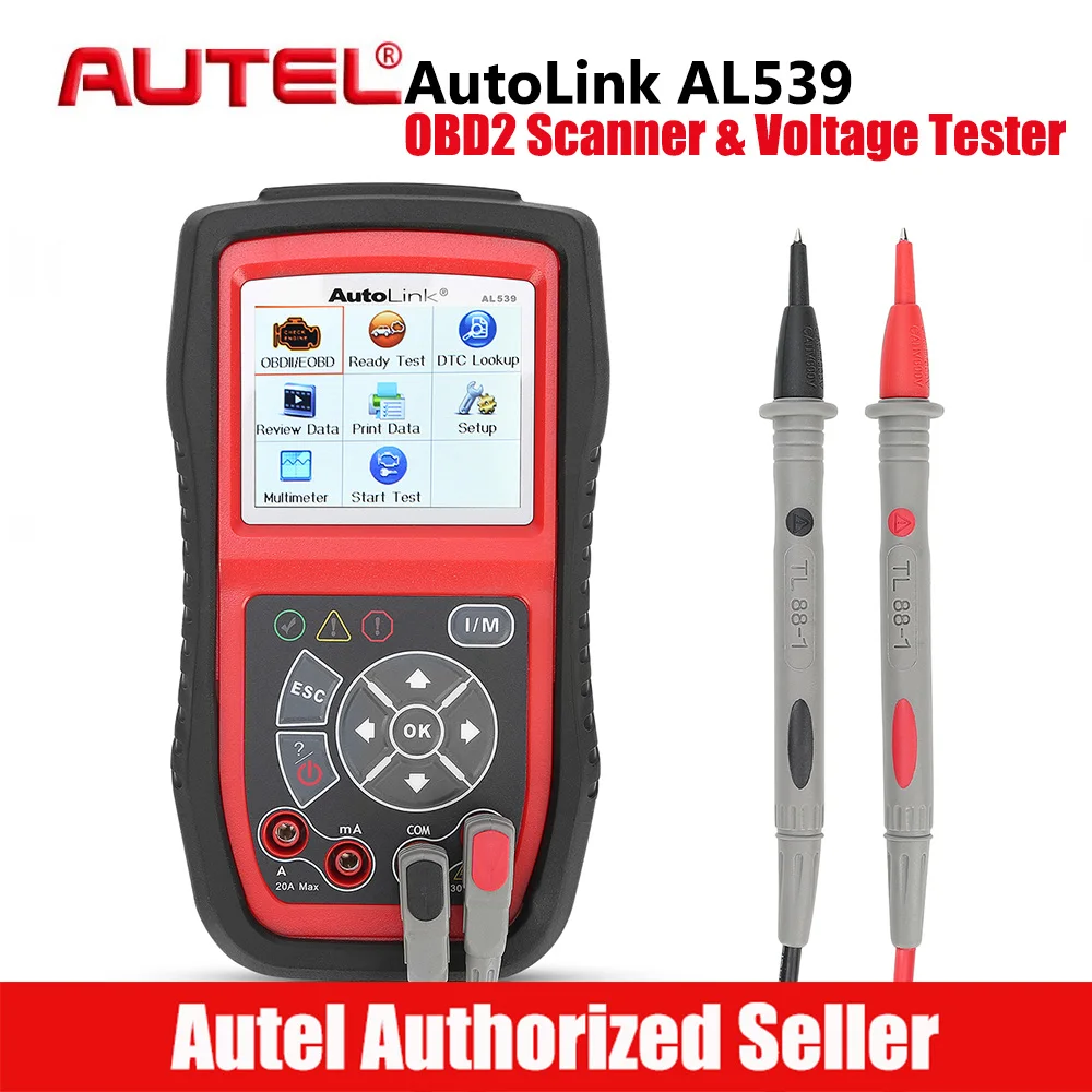 AUTEL автолинк AL539 OBD2 инструмент автоматического сканирования AVO метр MIL