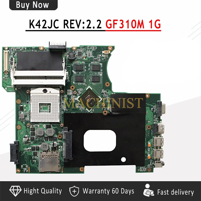 Материнская плата на 100% протестирована. для ноутбука ASUS K42JC REV: 2 HM55 DDR3 1 ГБ и блок