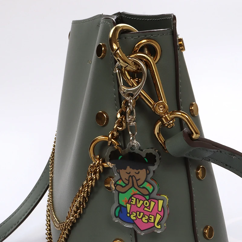 SONGDA новейший акриловый брелок для ключей с надписью Я люблю Иисуса цепочка