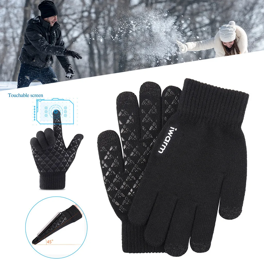 Зимние уличные спортивные перчатки для бега теплые флисовые с сенсорным экраном