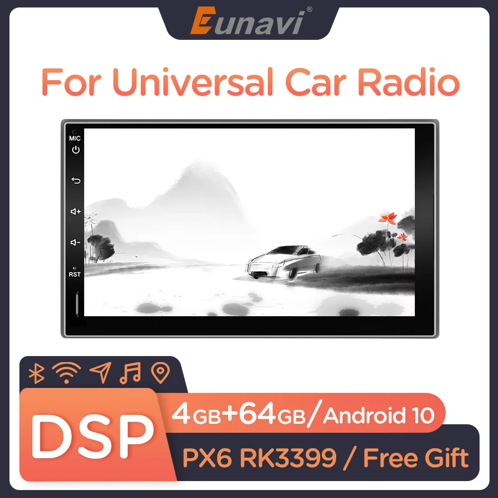 

Eunavi 2 Din 7â€œUniversal Car Mutimedia Player Radio Audio Auto GPS Navigation Android 2din Headunit TDA7851 4G 64GB DSP WIFI