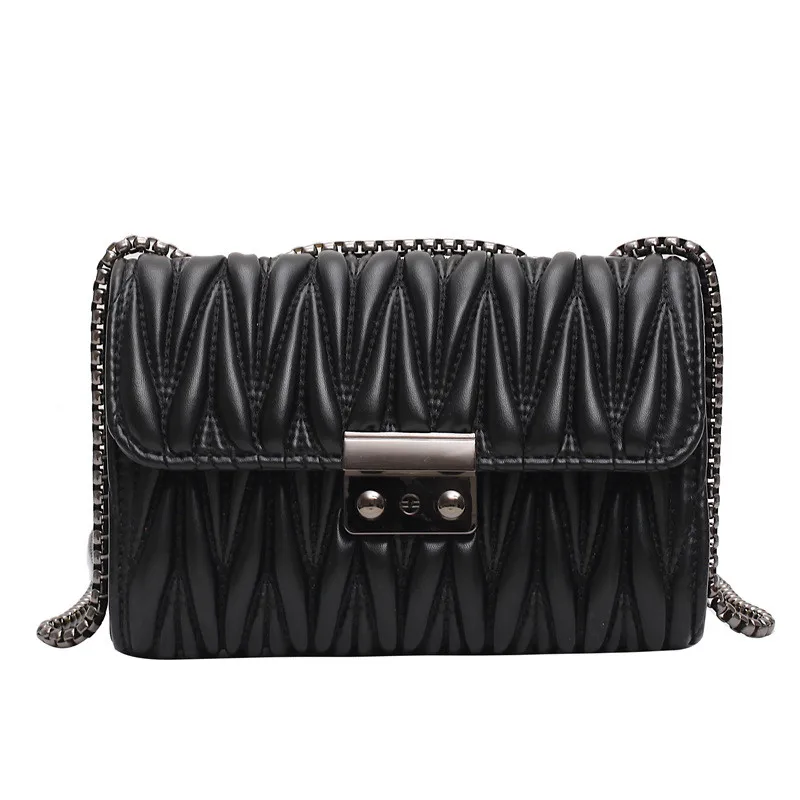 

2021 Fashion Women's New Texture Shoulder Bag Casual Small Square Wild Crossbody Messenger Handbags Solid Tote Purses