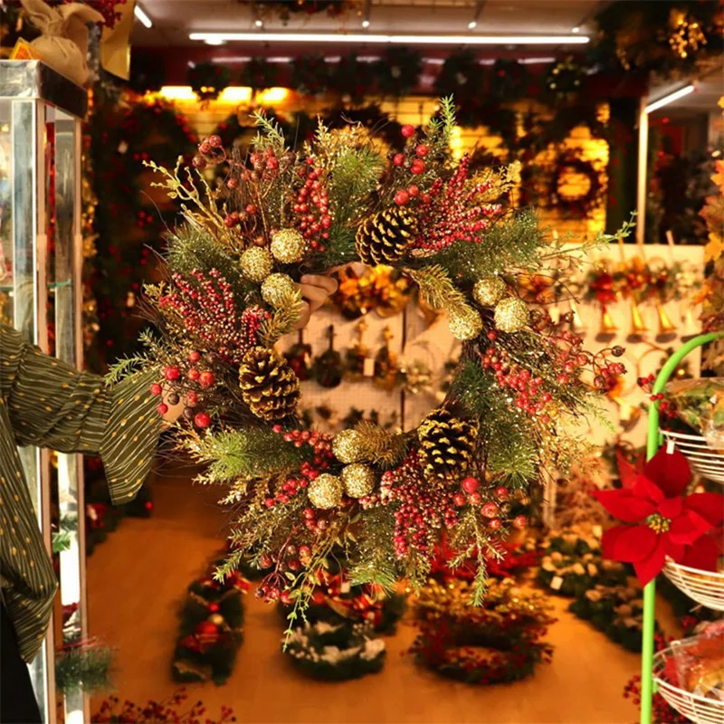 

Artificial Garland with Pine Rattan Wreath and Wreath Hotel Mall Bar Decoration Pendant Door for Hanging, Door Wreath