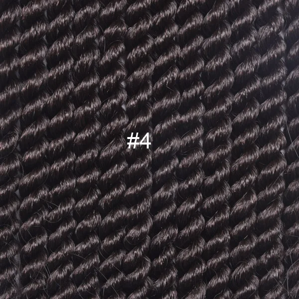 #4 AliRobam, вязанные крючком косички, длинные, 18 дюймов, Сенегальские, скрученные, низкая температура, синтетические косички для наращивания волос, черный, бордовый, коричневый - Цвет: #4