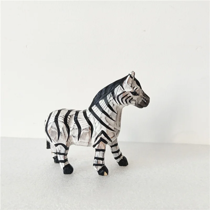 Ручная роспись твердых деревянных животных Тигр/Лев/Леопард/Зебра/Жираф Зоопарк
