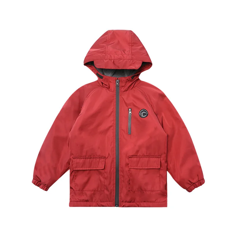 

Autumn Winter Kids Boys Jacket Zipper Hooded Warm Thickening Coats Teenage Windbreakers Sports Overcoats Children Outerwear