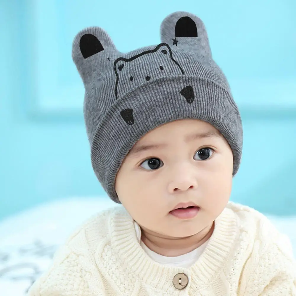 Детские вязаные шапочки милая мультяшная теплая зимняя шапка для мальчиков и