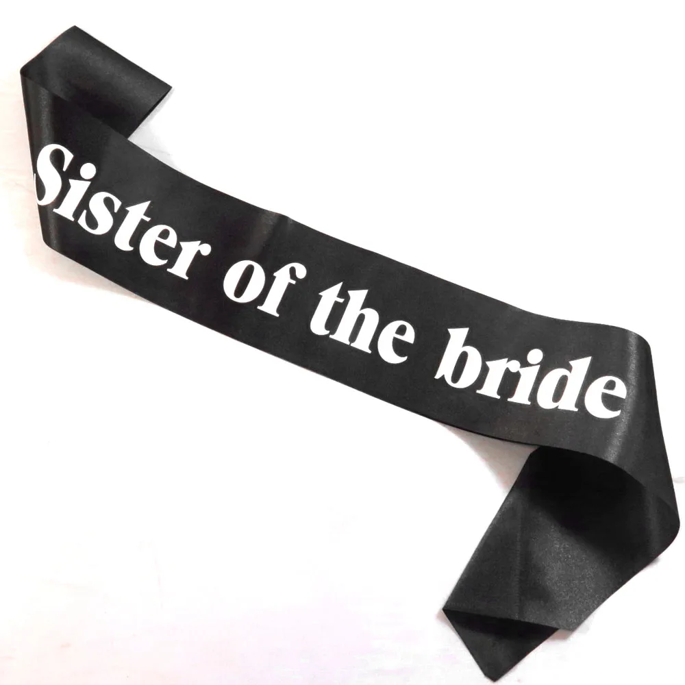 3 шт. пояс сестры невесты белая черная лента с розовым принтом для свадебной