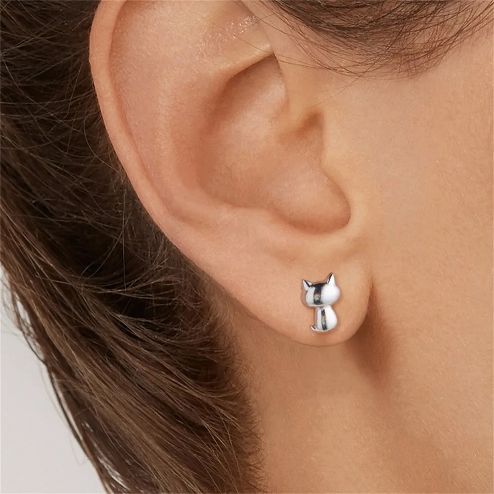 

SILVERHOO 925 Sterling Silver Cute And Little Footprint Stud Earrings Romantic Anniversary Fine Jewelry Girlfriend Lovely Gifts