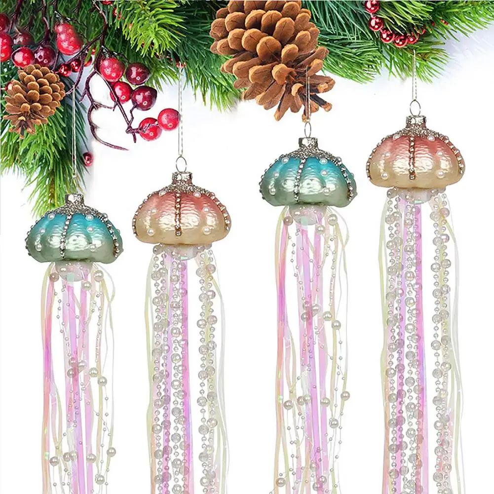 Adornos de medusas para &aacute;rbol de Navidad, decoraci&oacute;n de fiesta con tema de sirena, medusas colgantes debajo del mar, decoraciones para fiesta de cumplea&ntilde;os-1