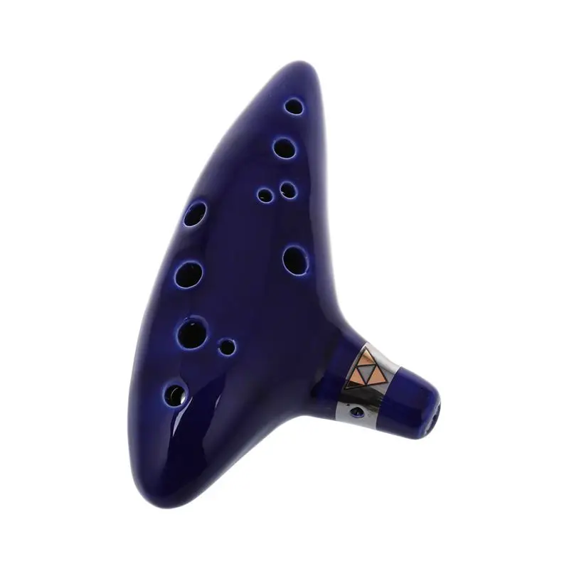 12 отверстий Ocarina керамический Alto C Legend of Zelda Flute синий инструмент|Пикколо| |