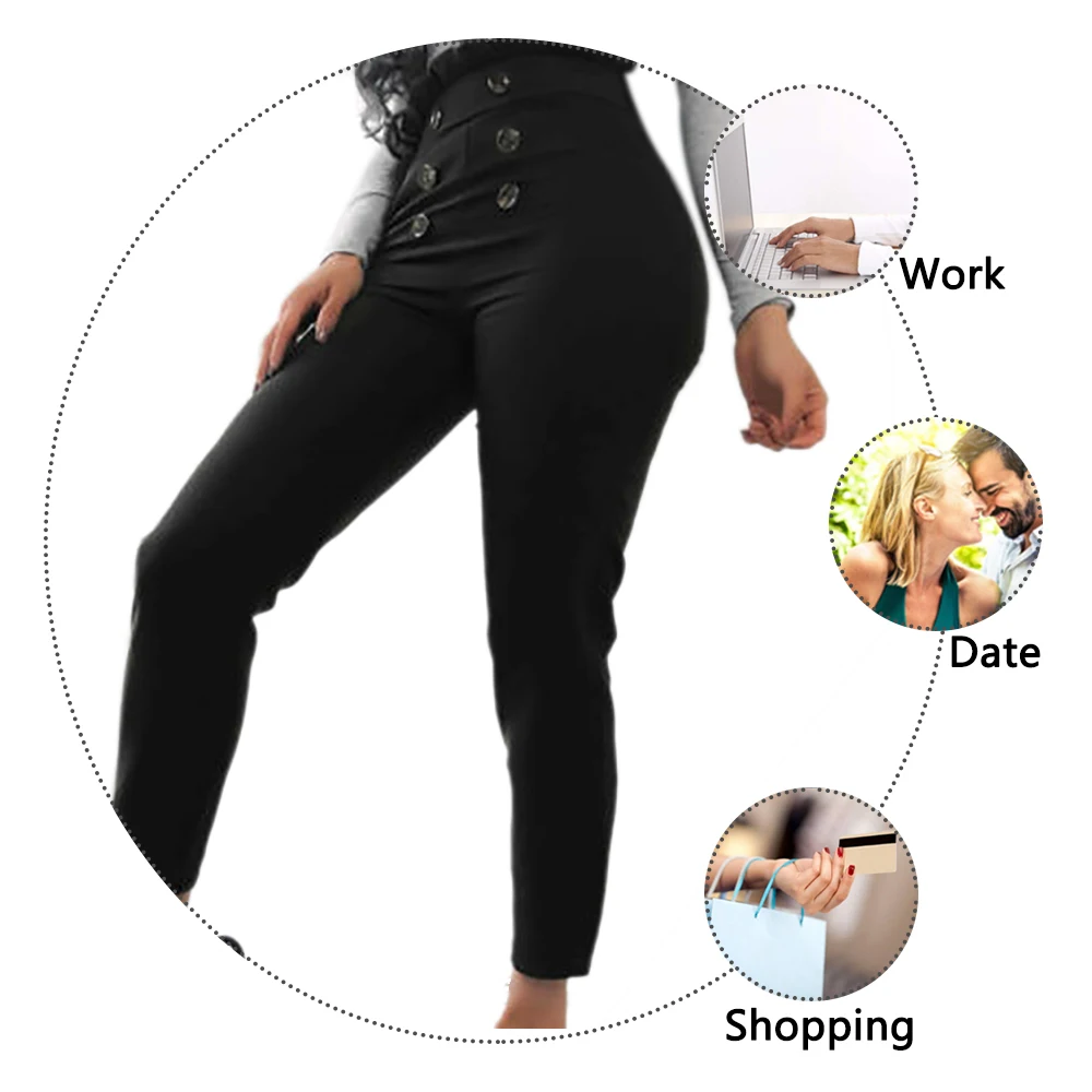 Litthing, женские брюки с высокой талией, для офиса, тонкие, Pantalon Femme, повседневные, одноцветные, узкие брюки, для девушек, обтягивающие брюки, модная одежда