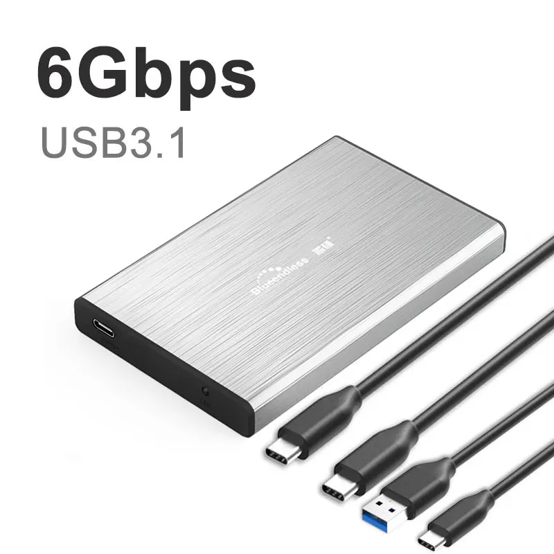 USB 3,1 3,0 для sata 2," чехол для жесткого диска корпус для жесткого диска коробка для жесткого диска Высокая скорость 6 Гбит/с SSD чехол для внешнего диска для планшета/ноутбука - Цвет: Aluminum-C-C  C-A