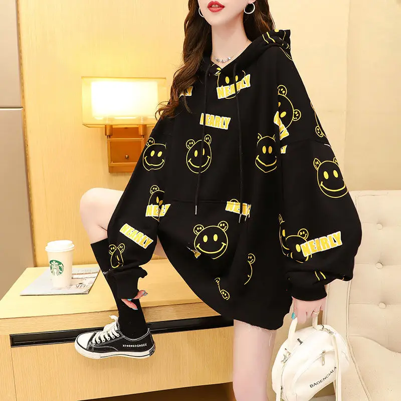 

Women's Korean-Style Loose-Fit Hoodie Long-Sleeved Upper Garment