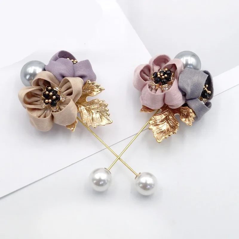 Брошь в виде цветка ручной работы бутоньерка роза палочки броши для одежды