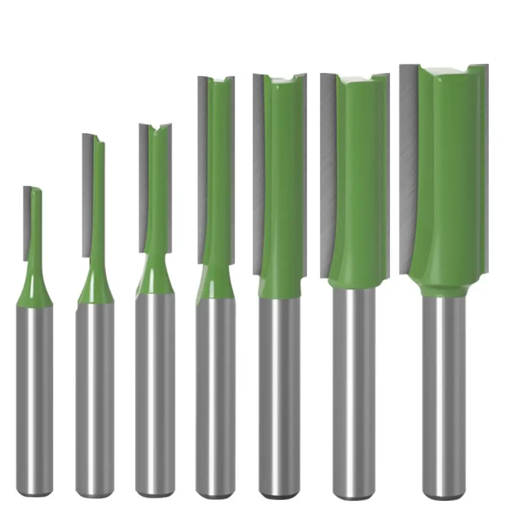 1/4 Shank Wood Carving Milling Cutter with Single/Double Flute Straight Bit - Tungsten Carbide image 4