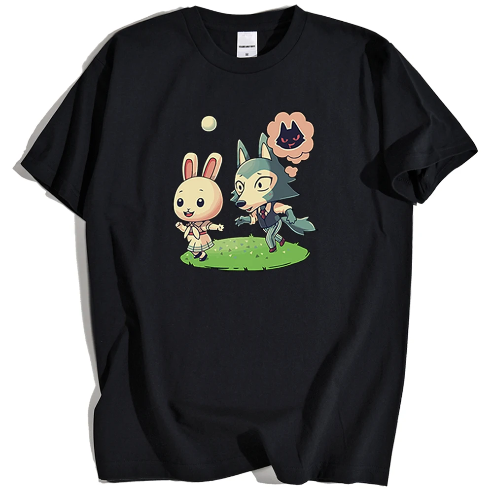 

Kohpweran BEASTARS Anime Cute Print Male Clothes Fashion Oversize T-Shirts Summer O-Neck Hip Hop Lycra Men Top Tee
