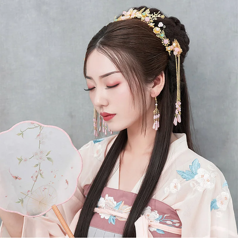 Китайская Hanfu заколка для волос QIANJI с полным набором подвесок на античных аксессуарах для волос ювелирных изделий костюма головных уборов.