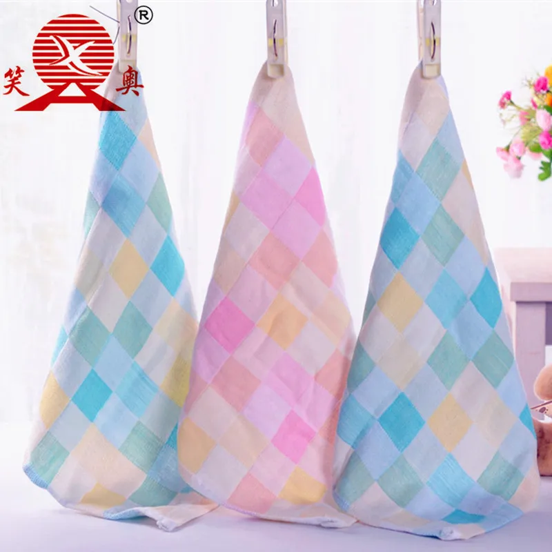 [5 упаковок в форме платок] Чистый хлопок марля клетчатый платок нагрудники