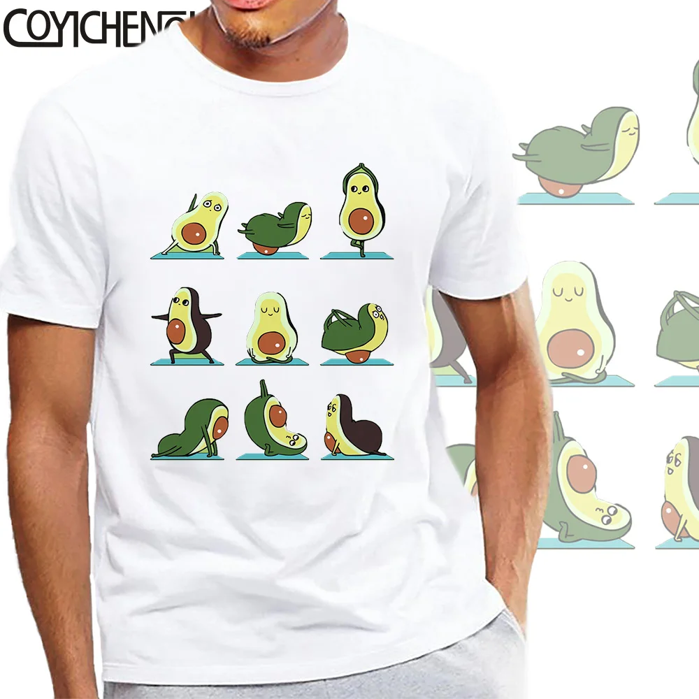 Авокадо забавная Мужская футболка размера плюс 5XL печатных длинными рукавами homme