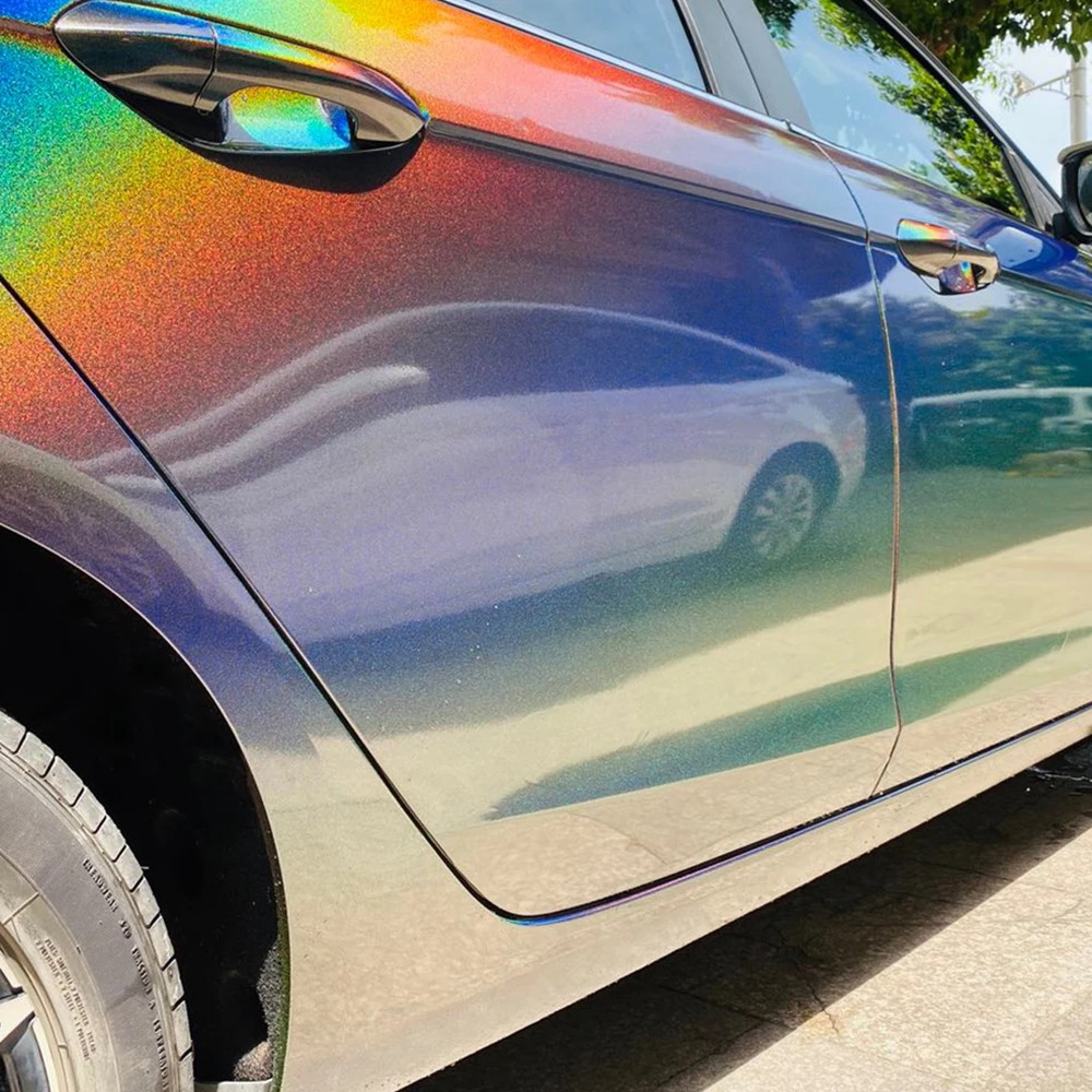 Рулон радужной лазерной хромированной пленки SUNICE 1/3/5/10/15 м автомобильные