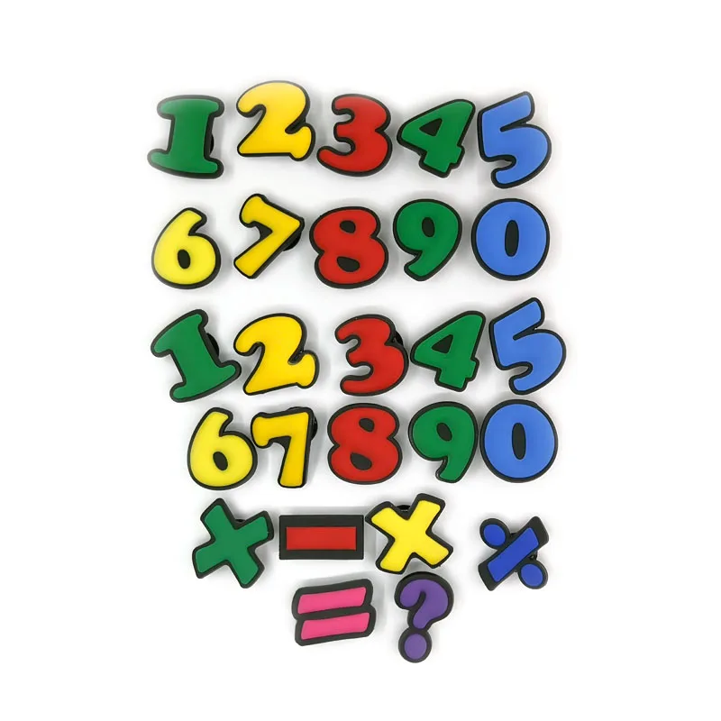 26 шт. цветные цифры и символы ПВХ подвески для обуви Бесплатная комбинация