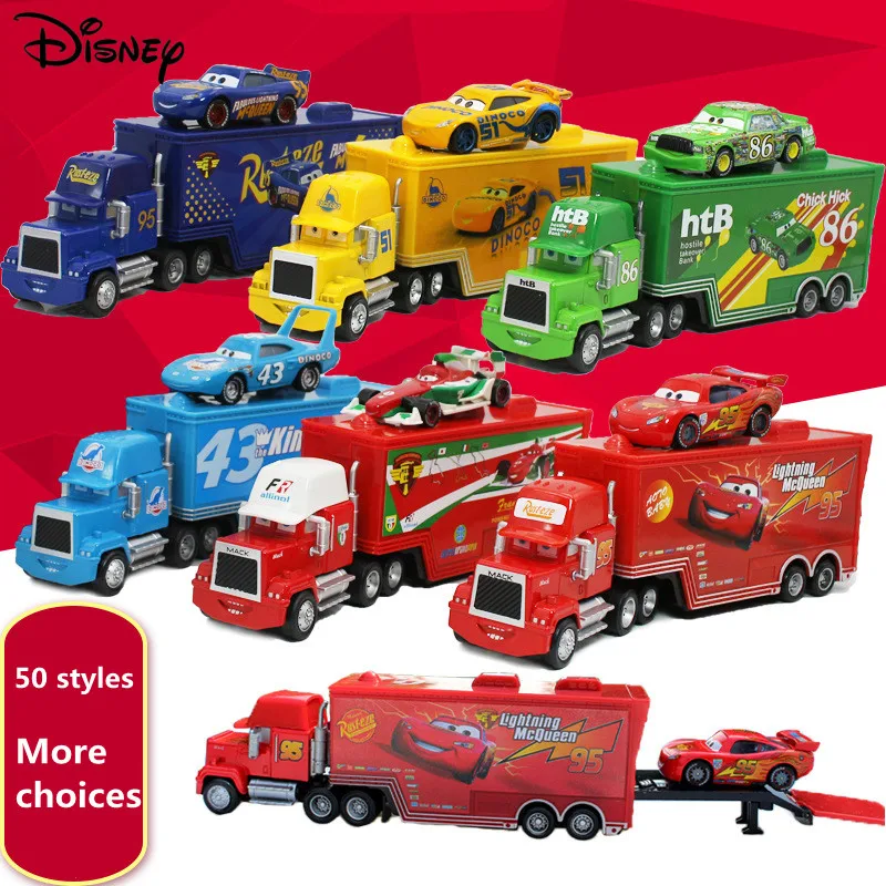 

Disney Pixar Cars 3 Toys McQueen Roadmaster Cool Sister 95 Container Truck F1 Racing Car Alloy Car Toy Children's Model Gift
