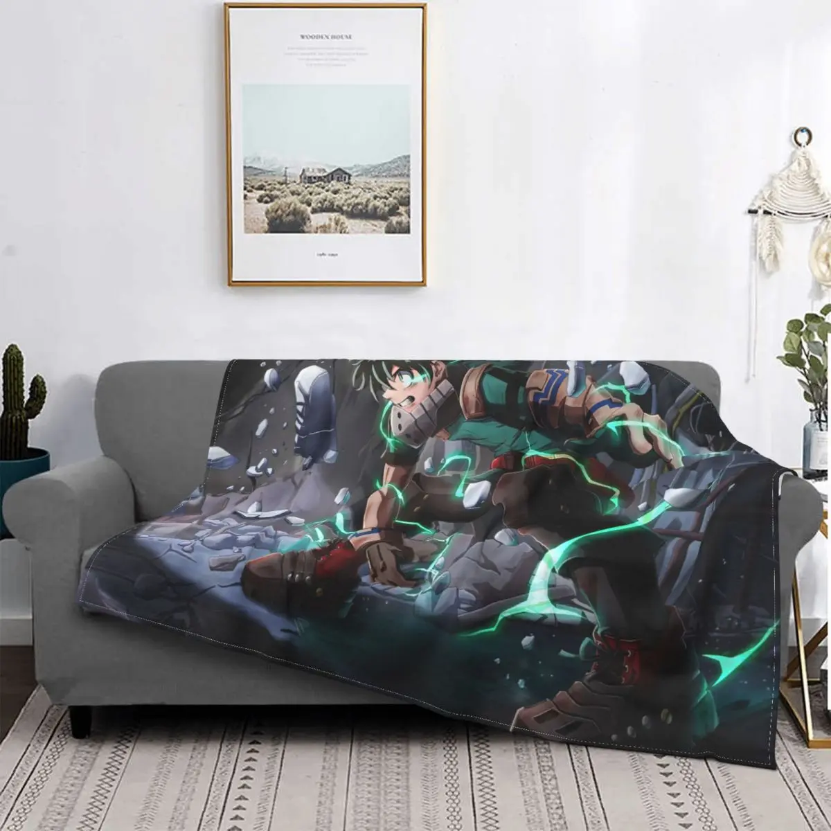 

Manta de My Hero Academia, decoración textil de franela, Anime japonés, multifunción, cálida, para sofá, dormitorio, colchas