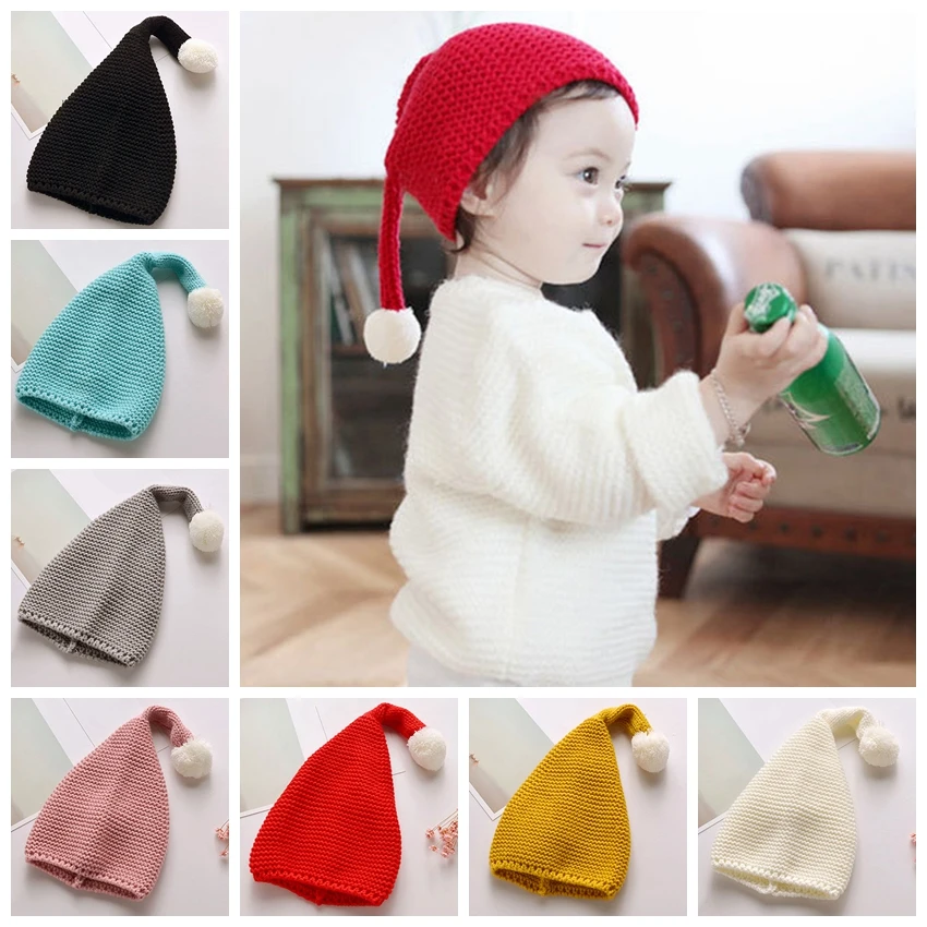 

Baby Winter Warm Hats Toddler Girl Boy Infant Crochet Knit Hat Beanie Cap Black Pink White Gray Caps Cute Girls Boys Winter Hat