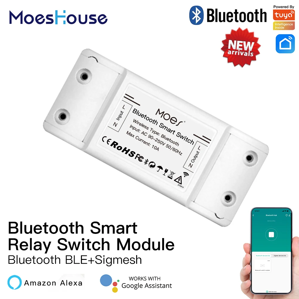Модуль реле переключателя MoesHouse беспроводной переключатель с поддержкой Bluetooth