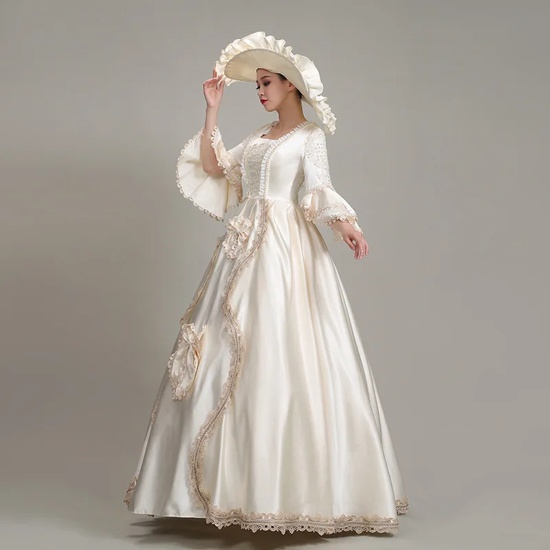 Женское платье с жемчугом в викторианском стиле для косплея винтажное бальное до