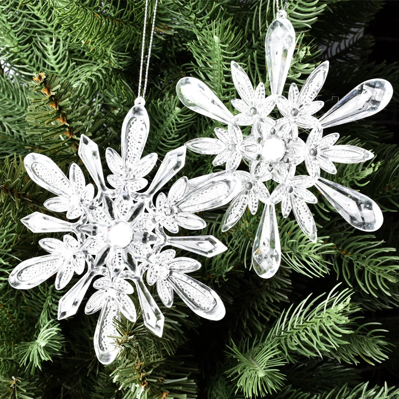 

Christmas decorations, scene layout, gifts, ornaments, pendants, ornaments, acrylic snowflakes, transparent snowflakes