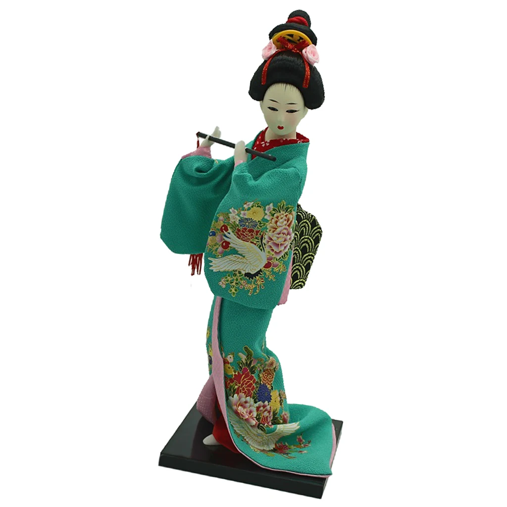 Винтажное японское кимоно Geisha 12 дюймов фигурка в зеленой одежде домашний декор |
