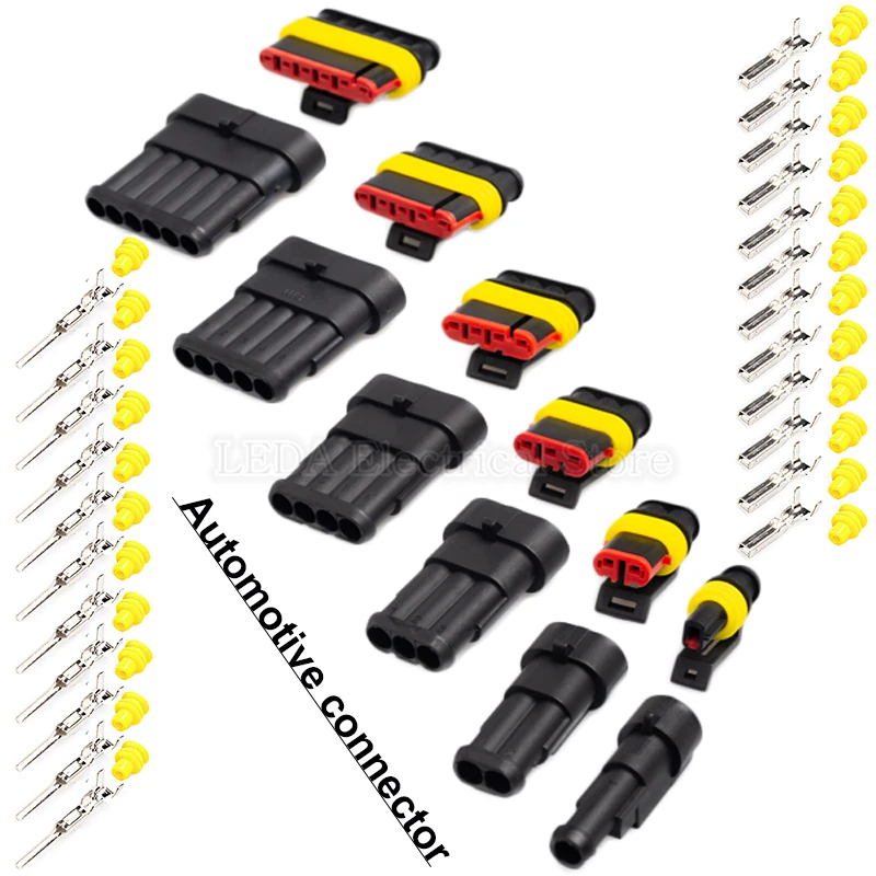 Автомобильный водонепроницаемый разъем Tyco HID Plug Amp Connector DJ7021-1.5 5 комплектов черный