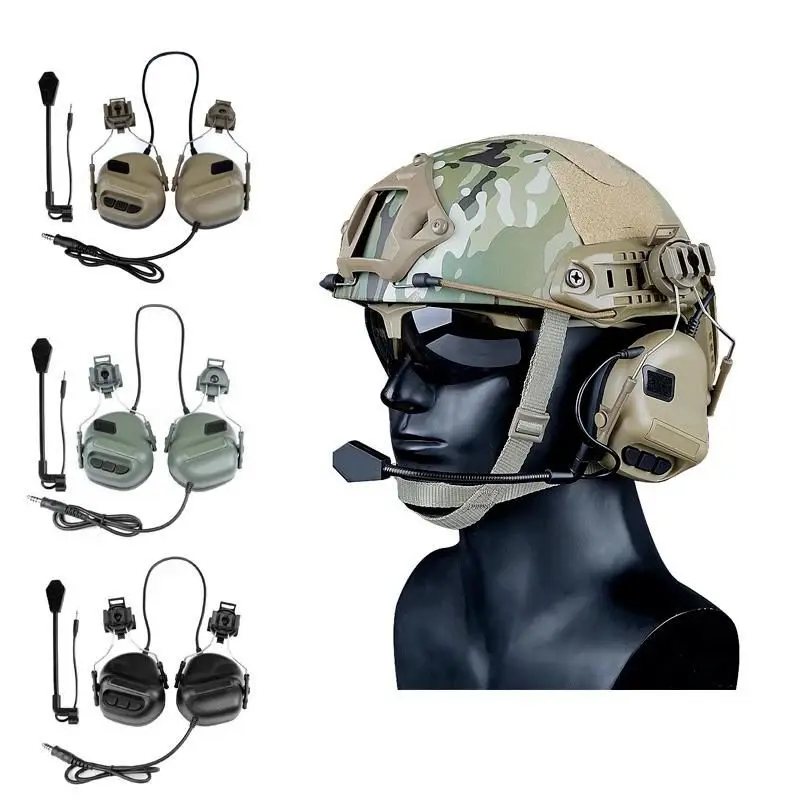 

Тактические наушники с быстрым адаптером для шлема, гарнитура для охоты, стрельбы, военный шлем для страйкбола, пейнтбола, CS наушники для во...