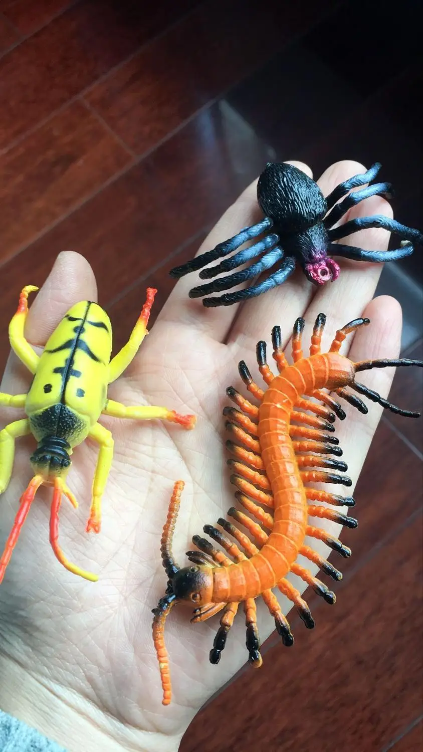 12 шт./лот большой ПВХ симулятор паук скорпион сороконожка пчела насекомые Модель