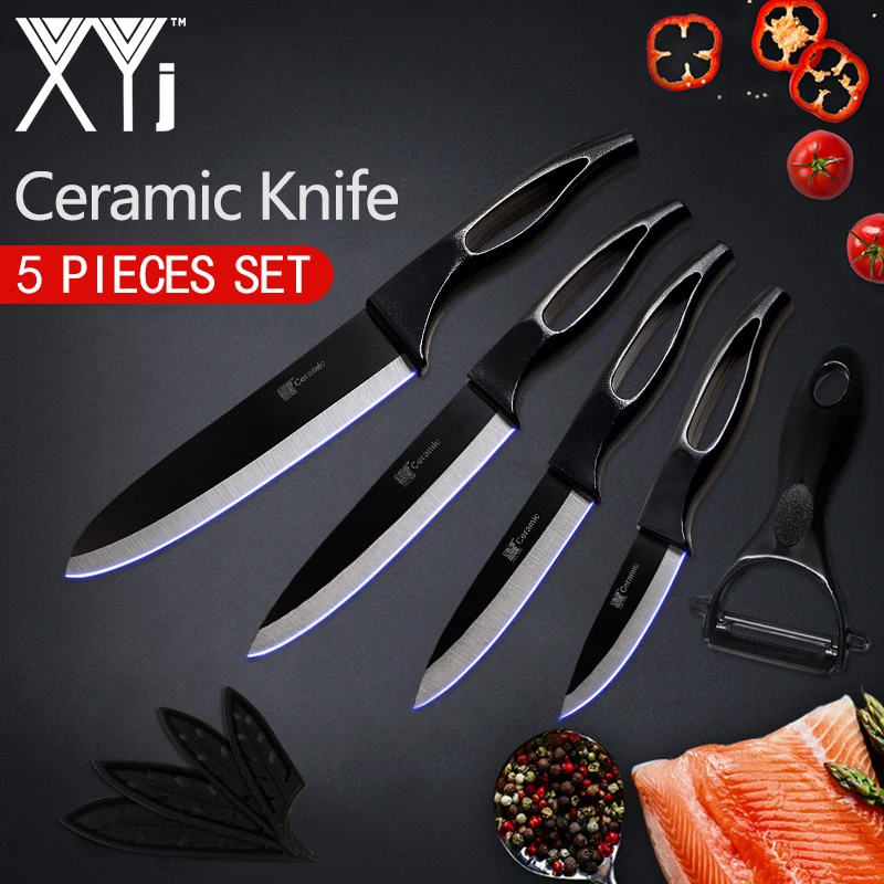 Black H Black Blade XYj керамический нож, кухонный нож, набор для приготовления пищи " 4" " 6" дюймов+ Овощечистка, красивое лезвие, нож для очистки овощей, фруктов, нож для шеф-повара, кухонные инструменты - Цвет: Black H Black Blade