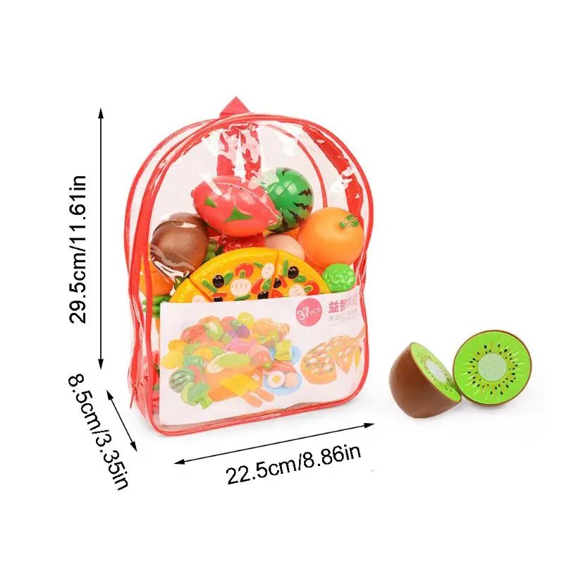 

37 Pcs Fruit Vegetable Cutting Plastic Food Educational Toy Kid Pretend Play Toy