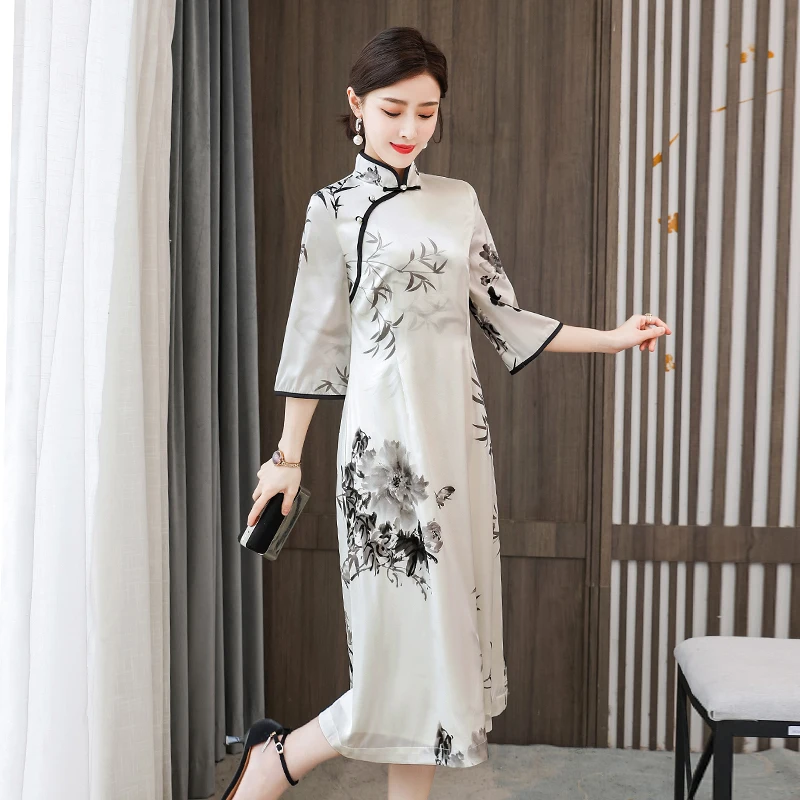 2021 винтажное Восточное китайское платье Ципао традиционное элегантное вечернее
