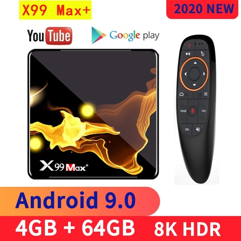 X99 Max + Smart TV Box Android 9 0 Amlogic S905X3 4 Гб 32/64 8K HD медиаплеер 2 4G и 5G Wifi Netflix Google Player PK X96