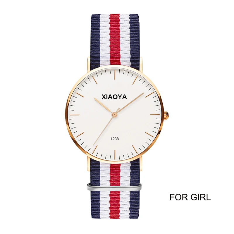 XIAOYA luxury brand COUPLE quartz watch fashion rose gold silver man dw watch style men dress watch 41mm/34mm relogio feminino - Цвет: girl