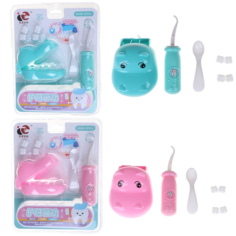 

1set Kids Pretend Play Toy Dentist Check Teeth Model Set Medical Kit Educational Role Play Simulation Learing Toys For Children