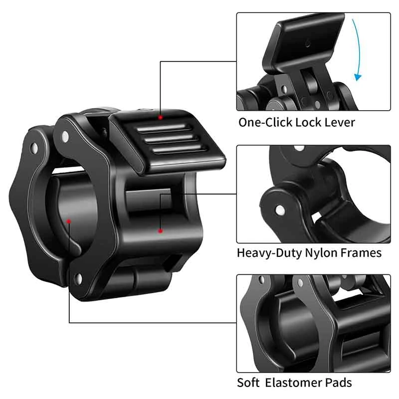

6 Pcs 1 Inch Quick Release Barbell Lock Clamp for Workout Weightlifting Fitness Training Bodybuilding