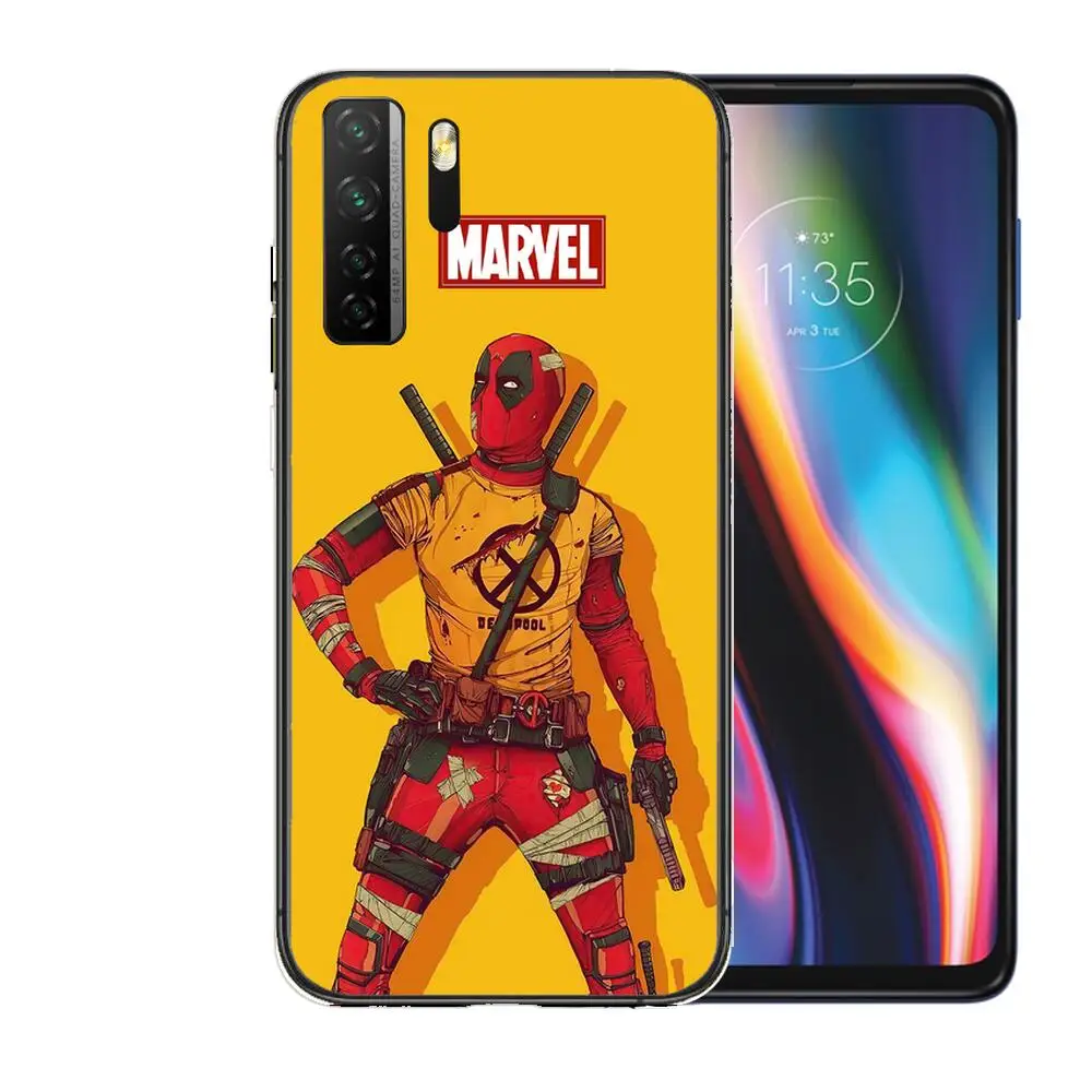 Черный мягкий чехол с изображением Призрачного Райдера Marvel Дэдпула пух для Huawei