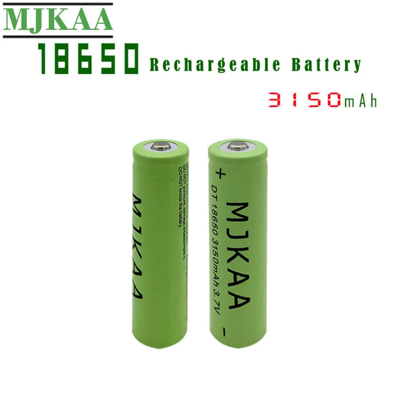 Перезаряжаемая литий ионная батарея MJKAA 2 шт. 18650 3150 мАч 3 7 в литиевая